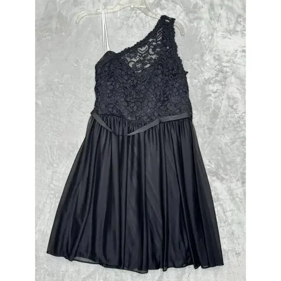 david's bridal black one shoulder dress One Shoulder David's Bridal Black Evening Gowns David's Bridal Black Dresses For Women For Sale